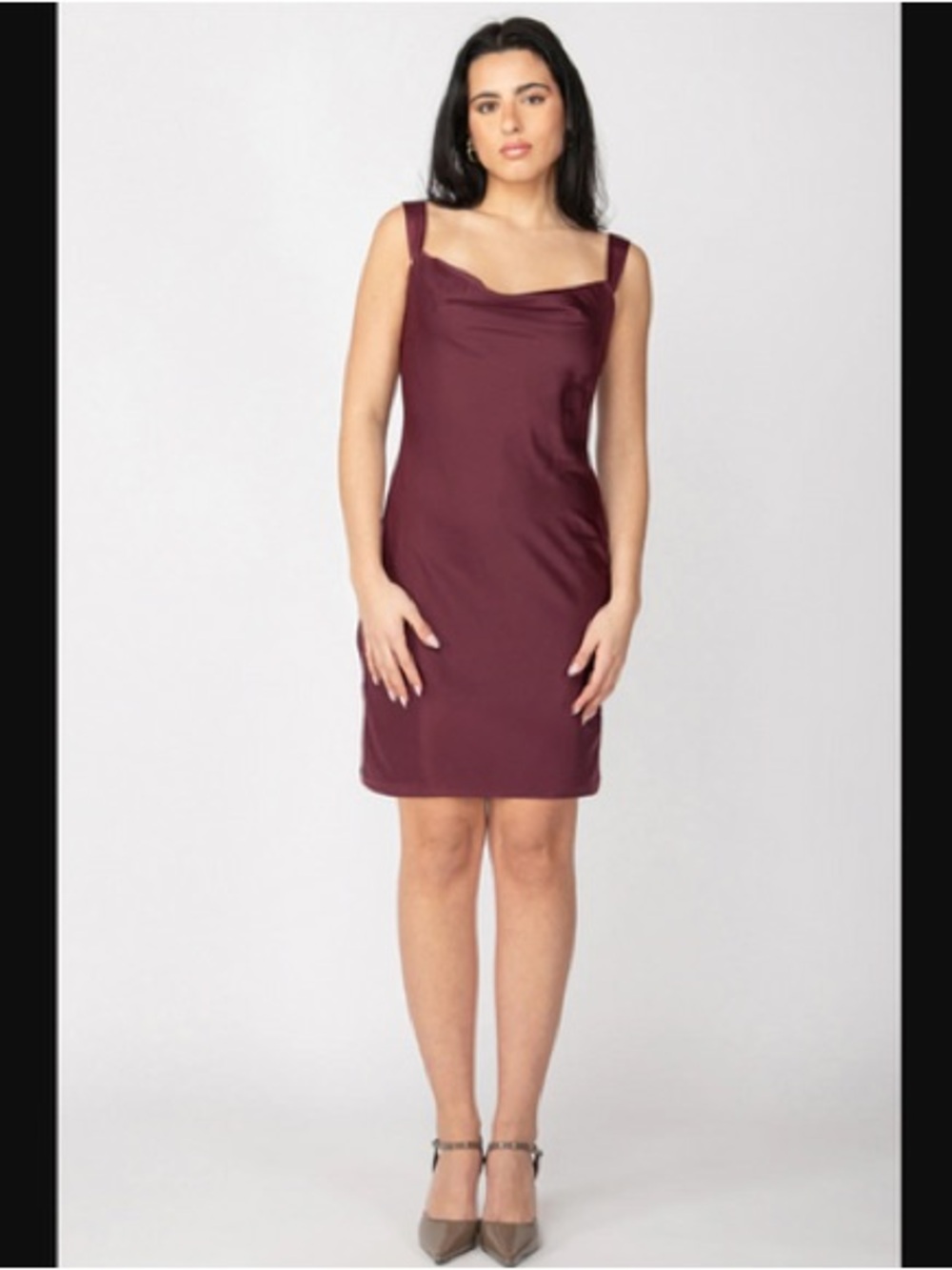Dex Women's Cowl Neck Tank Dress - Burgundy